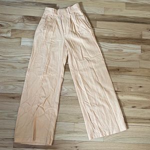 Wide leg linen trouser pants